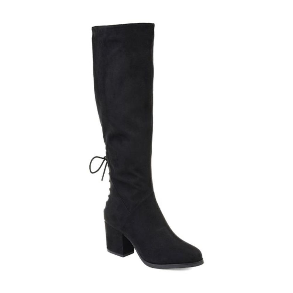Journee Collection Leeda Women Block Heel Zip Up Riding Boots Black Size 7